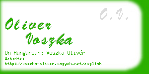 oliver voszka business card